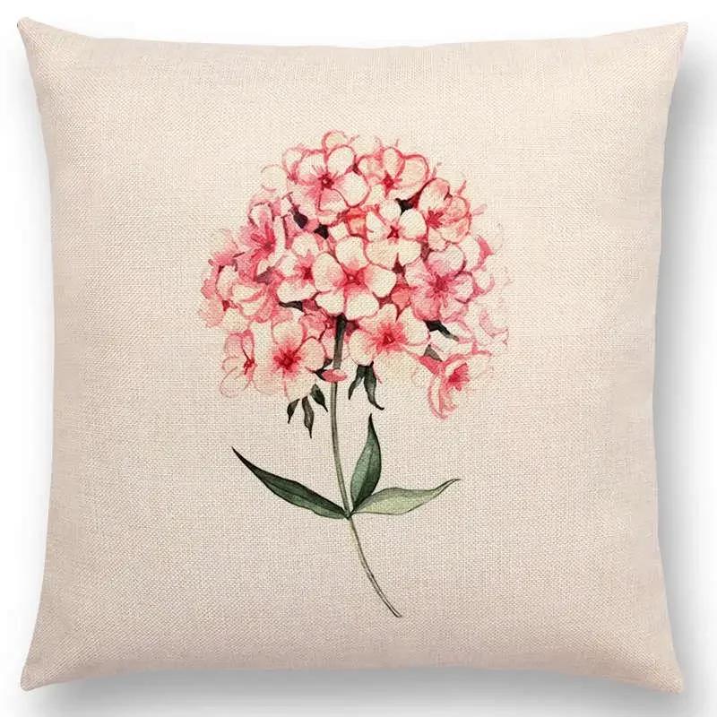 Lovely Birds Flowers Plants Sofa Pillow Case Hummingbird Rose Raspberries Lemon Dill Clove Almonds Cushion Cover