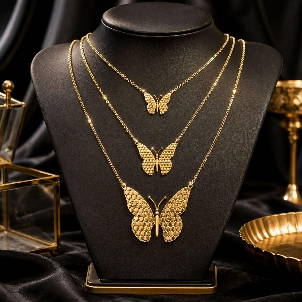 3/4/6cm Butterfly Pendant Necklace Minimalist Butterfly Pendant Stainless Steel Choker  Evening