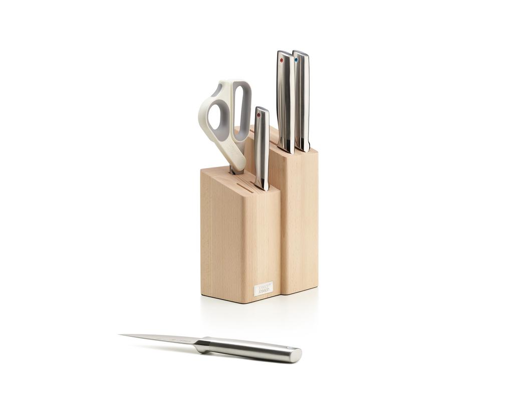 Joseph Joseph Fusion kitchen set scissors beachwood knife block 10577 5-piece (knife, knife, included), [genuine product]
