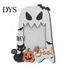 Halloween Picture Frame Wooden Photo Frame, Pumpkin Ghost Cat Cutout Holiday Portrait Holder, Double-sided Tabletop Decor for Home Party Indoor Table