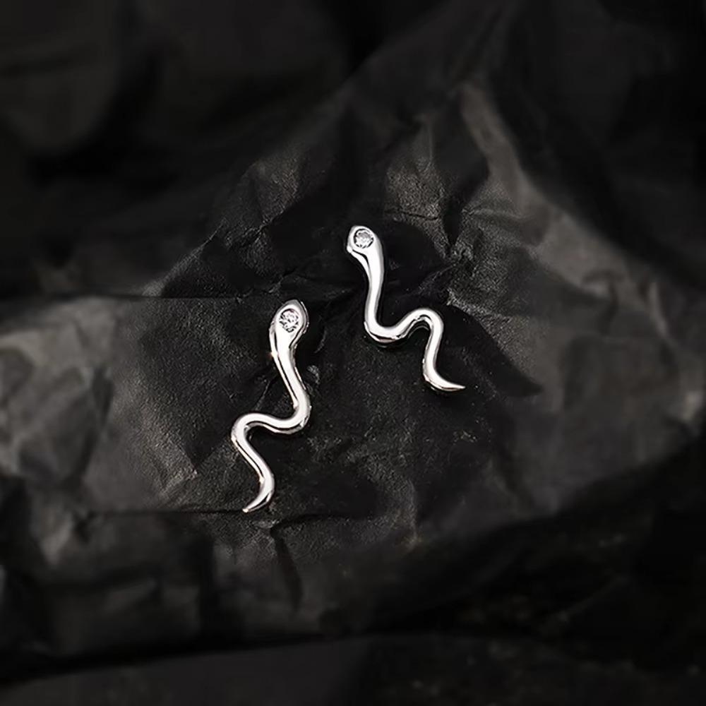 Gifts Snake Shape Bracelet Fashion Snake Ring&Ear Studs Trendy Snake Open Cuff Bangles  for Women