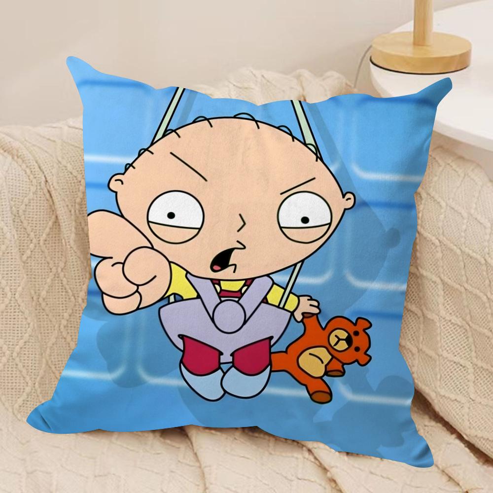 

FFamily GGuy Cushion Cover Silky Short Plush DoubleSided Printed Pillow Case for Sofa All Seasons Home Decor Gift 30x30cm