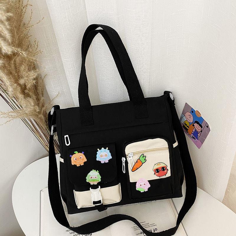 

Waterproof Canvas Women Handbags Shoulder Bag Nyl Ladies Tote Messenger Bag Oxford Crossbody Bags for Teen Girls Satchel чёрный