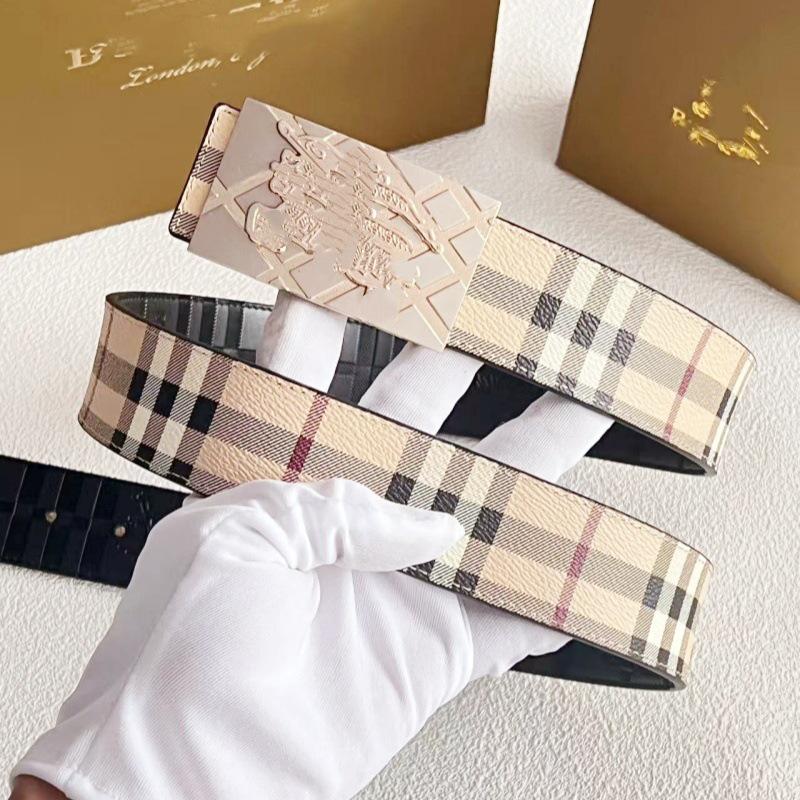 Men's Cross-border Leather Belt – Smooth B-li Buckle, Versatile for Business and Fashion, Ideal for Youth and Jeans.