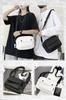 Aquamie Mini Nylon Shoulder Bag, Crossbody Bag, Smartphone Pochette, Sacoche, Horizontal Messenger Bag, Body Bag, Small, Korean Style (Black)