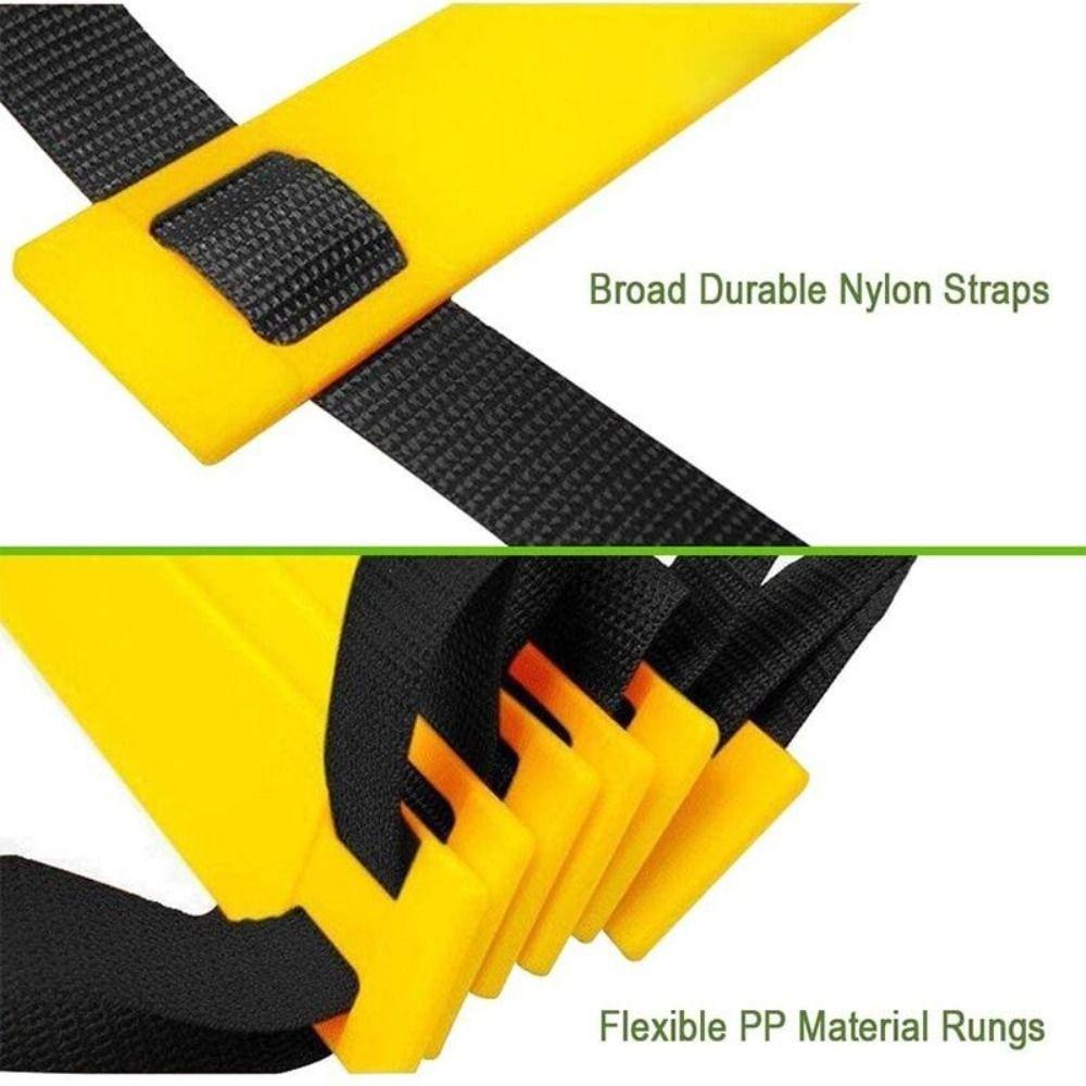 Yellow Agility Training Ladder Adjustable Rungs Speed Ladder Fitness Feet Speed