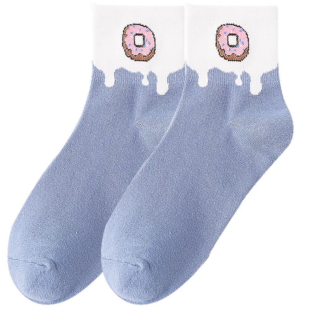 Korea Cute Cartoon Funny Donut Honey Coffee Pancake Long Sock Winter Sock Cotton Socks Casual