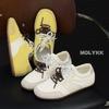 Jaro a léto miu style dámské trendy nové retro design smysl barevné sladění makaronové ležérní sportovní boty