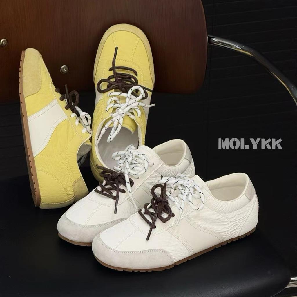 Jaro a léto miu style dámské trendy nové retro design smysl barevné sladění makaronové ležérní sportovní boty