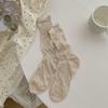 Japanese Ballet Style Women's Mid-Calf and Over-the-Knee Mesh Socks – Spring and Summer Breathable Sweet Scrunch Design.