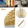 Titanium Coating Drill Bit Set Hex Shank Twist Drill Bit Durable HSS Drill Bits  For Plastic