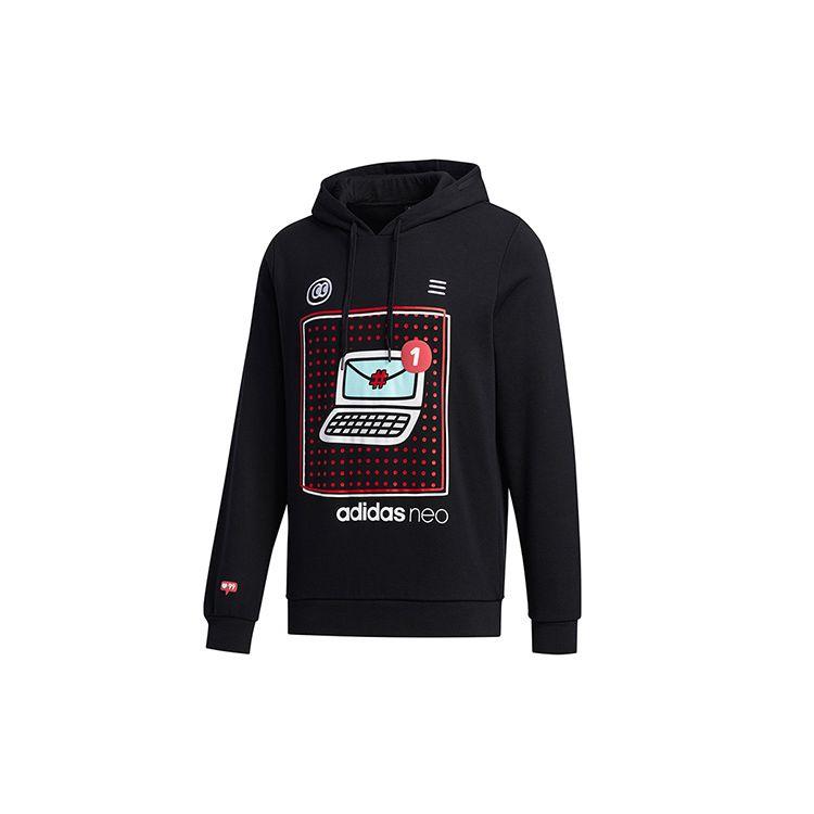 Adidas Neo Vlday Casual Logo Hoodie Men Black FU0222 M