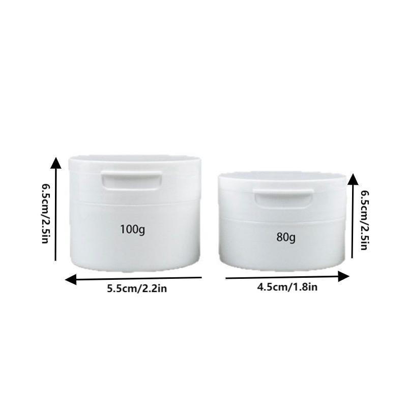 80/100g Wide Mouth Flip Can Mouth Flip Cover Included Spoon Tooth Powder Bottle Makeup Remover Cream Jar Cotton Pad Container