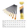 10-Piece Nylon Brush Set for Oil, Gouache, Watercolor, and Acrylic Painting