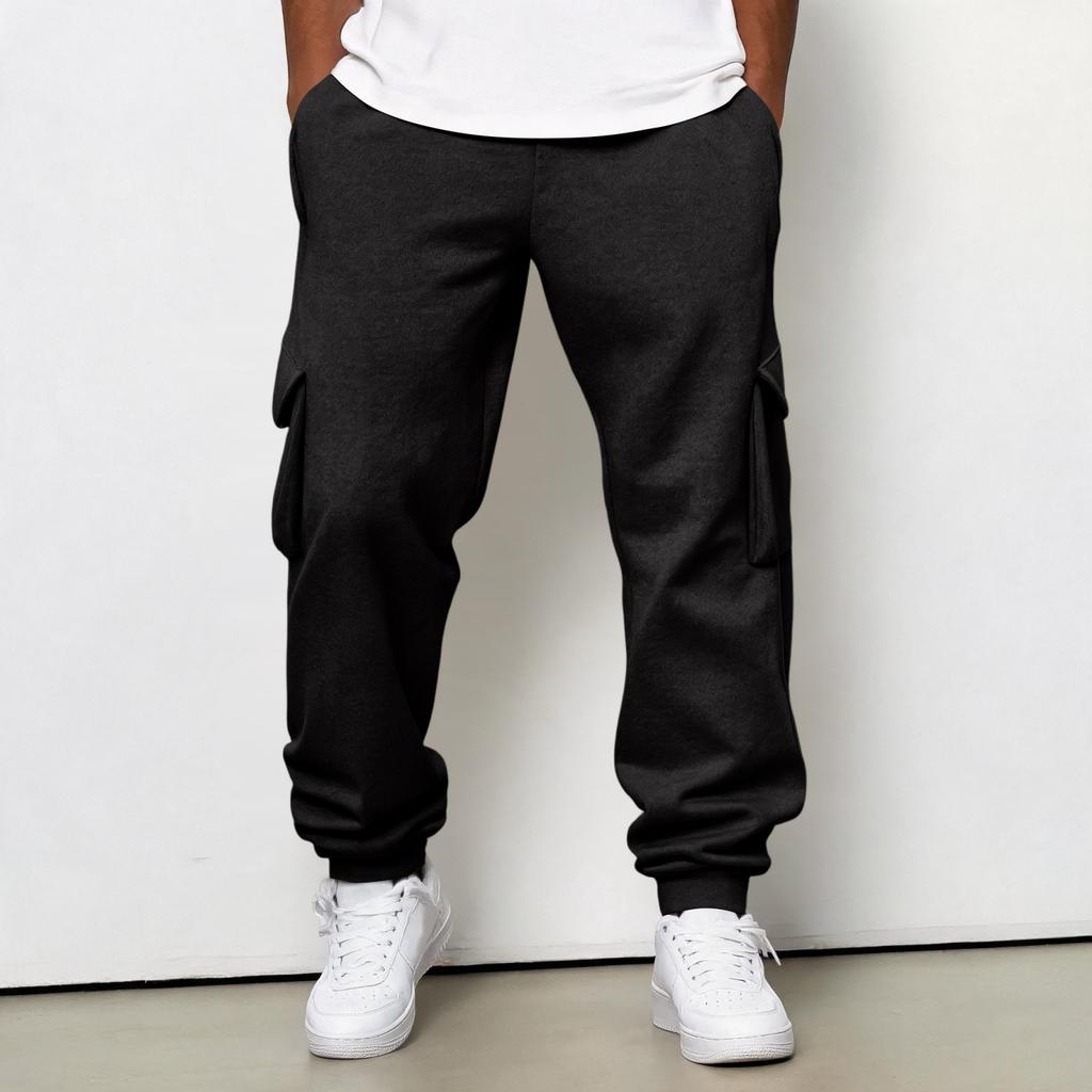 Men's Cargo Joggers with Elastic Waistband and Drawstring, Tapered Leg Casual Pants