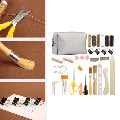 Leather Sewing Set Leather Tool Set Leather Sewing Tool with Leather Sewing Needle and Storage Bag for Leather Sewing