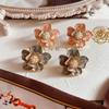 2023 S925 Sterling Silver Camellia Pearl Enamel Stud Earrings - Ultra-Fairy, Versatile, High-End Ear Jewelry