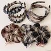 Korean Retro Plaid Bow Hair Tie - Women's High Skull Headband, New for Early Autumn 2025