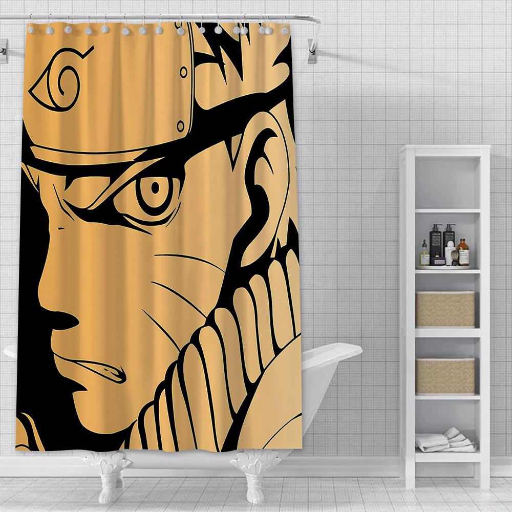 Hot Japan Anime N-NarutoS Shower Curtain Waterproof Polyester Fabric Paint Bath Curtains Home Bathroom Decor Curtain With Hook
