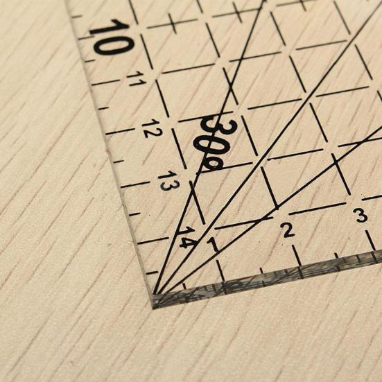 Régua de corte de pano de alfaiate de retalhos retangular faça você mesmo ferramenta de costura feita à mão