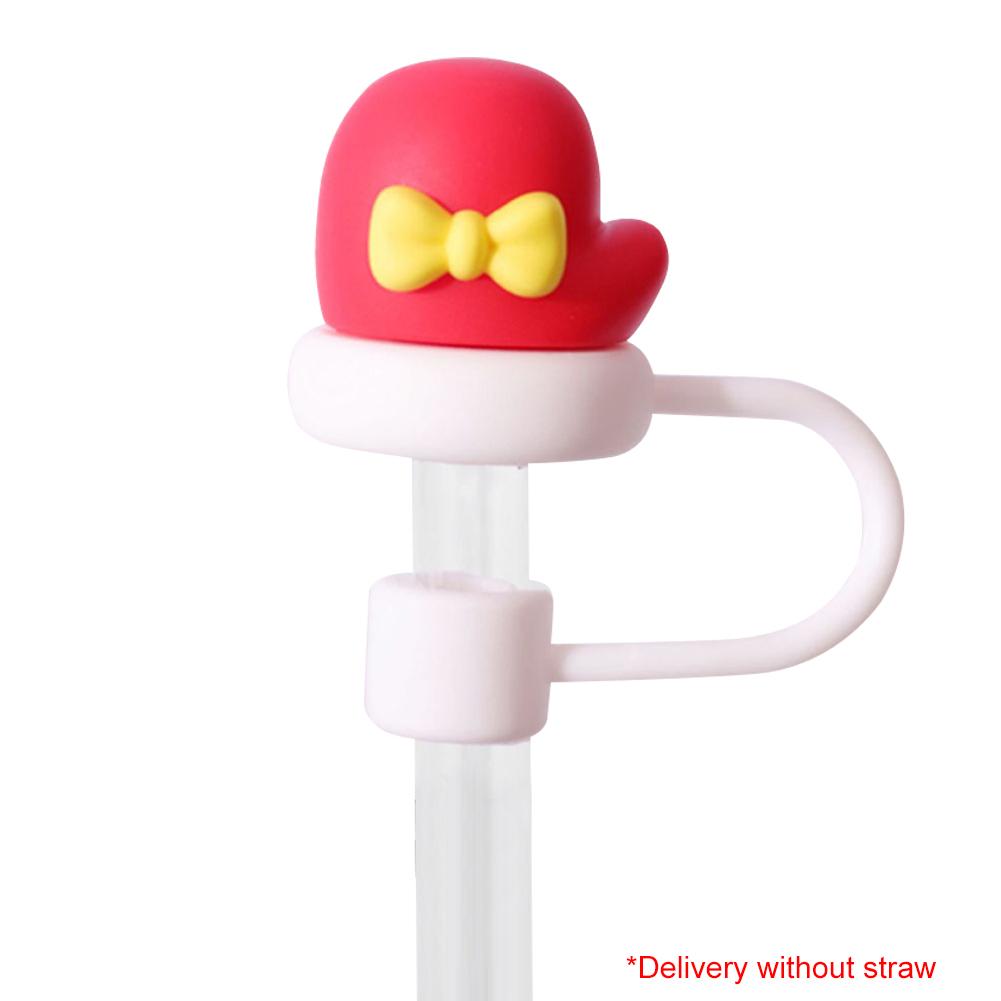PVC Christmas Straw Covers 10mm Xmas Cartoon Straw Tips Reusable Christmas Straw Caps for Stanley 30/40oz Tumbler Accessories