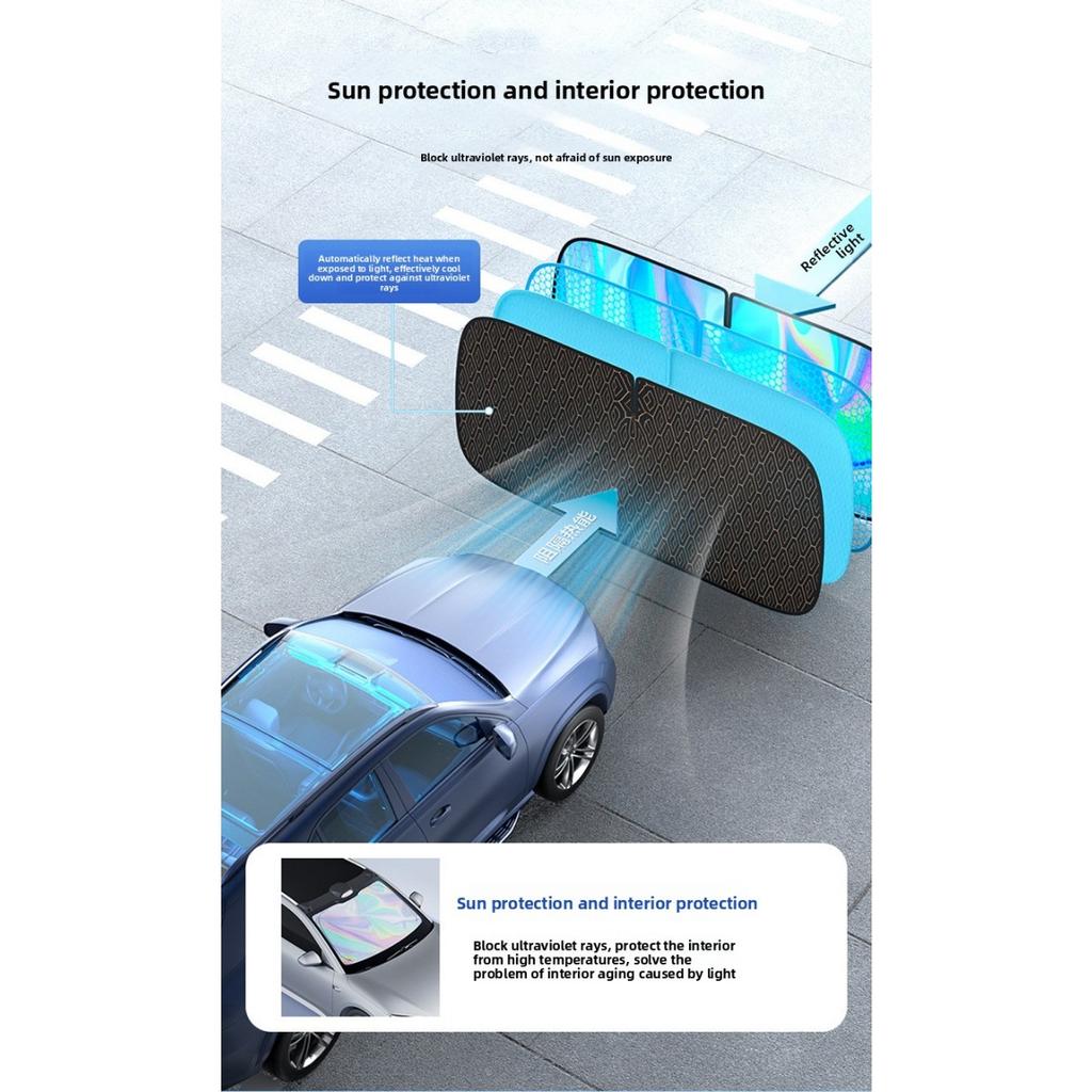 Titanium Silver Alloy Car Windshield Laser Sunshade -Four Layer Physical Material, UV Protection, Heat Insulation, Shading, Car Sunshade, Car Sunshade