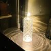 Crystal LED Table Lamp Rose Projection Light Romantic Diamond Atmosphere Light Night Light for Bedroom Party Christmas Decor