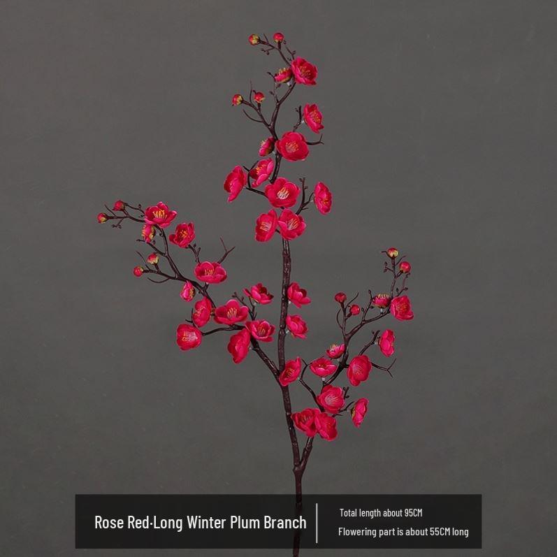 Artificial Plum & Peach Blossom Bonsai: Winter Sweet Flower Decor for Living Room or Study