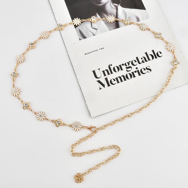 European and American Waist Metal Jewelry for Women High-end Sun Flowers Star Decoration Dress Waist Chain for Women