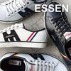 Mauves ESSEN Unisex Leather Sneakers (43, WHT/NVY)