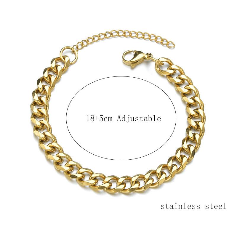 9 Styles Cuban Chain Link Bracelet For Men 3/5/7mm Adjustable Hiphop Rock Outdoor Cool Biker Motorcycle Accessories Punk Pulsera