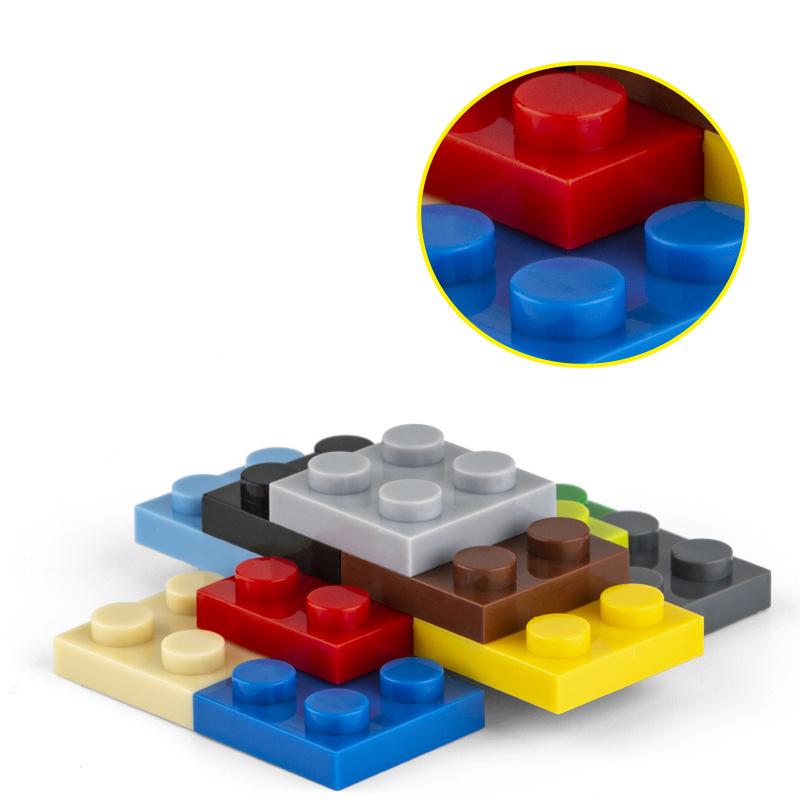 Non-Toxic 80Pcs/Lot Moc Building Blocks Plate Thin Figures Bricks 2X2 Dots Educational Creative Size Compatible With 3022 Classic Kid Toy