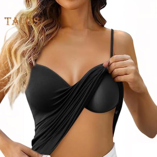 Dámské tílko s vestavěnou podprsenkou, nastavitelné špagetové ramínko, tílko, ležérní tílko bez rukávů pod oblečení na jógu a cvičení