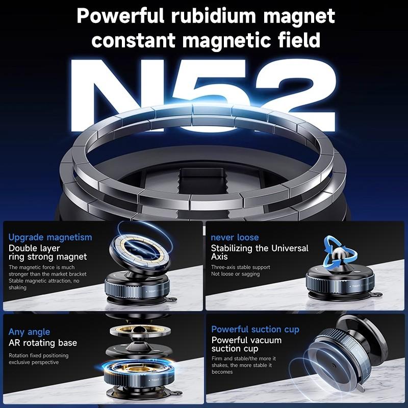 360° Rotatable Strong Magnetic Household Phone Holder Vacuum Suction Cup Phone Fixed Support Stand