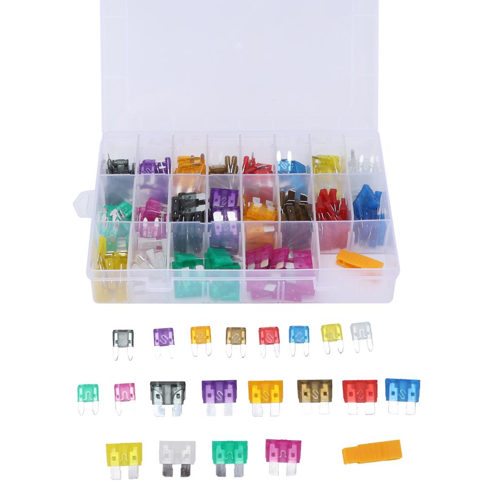 220pcs Blade Fuse Assortment Small Medium Size 2 3 5 7.5 10 15 20 25 30 35AMP for Car Trucks ATVs