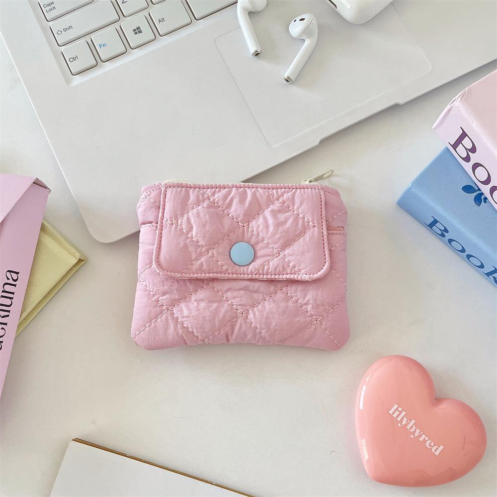 Gifts Quilted Coin Purse Diamond Shape Multifunctional ID Storage Bag Portable Storage Bags