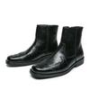 High Quality Casual Leather Boots Men Western Cowboy Leather Shoes Male Fashion Men's High Top British Outdoor Boots Shoes Male