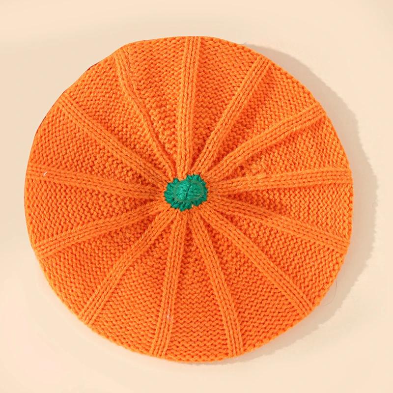 Halloween Decoration Pumpkin Beret Hat  Autumn and Winter Parent-Child Knitted Hat Warm Belle Knit Hat Halloween Party Hats