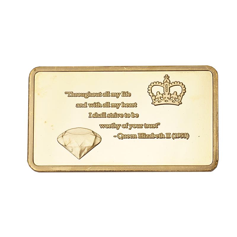 Queen Elizabeth, Platinum Year, Anniversary, Commemorative Block, Diamond Year, Commemorative Medal, Gold and Silver Gifts, Collection