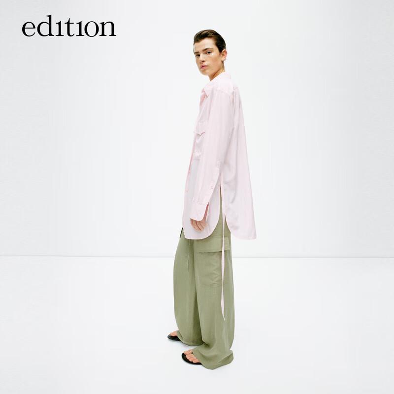 

Женские брюки карго широкого кроя из смесового льна, с поясом, издание EBD2PAT002 S