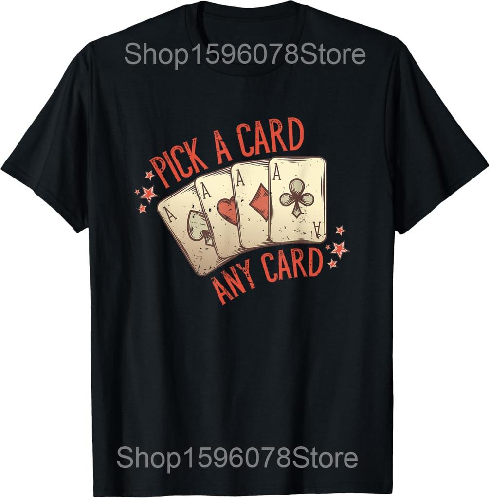 Dinge, die ich in meiner Freizeit mache Kartentricks Poker Zauberer T-Shirts Herren Streetwear T-Shirt Kurzarm Unisex Lockere Kleidung