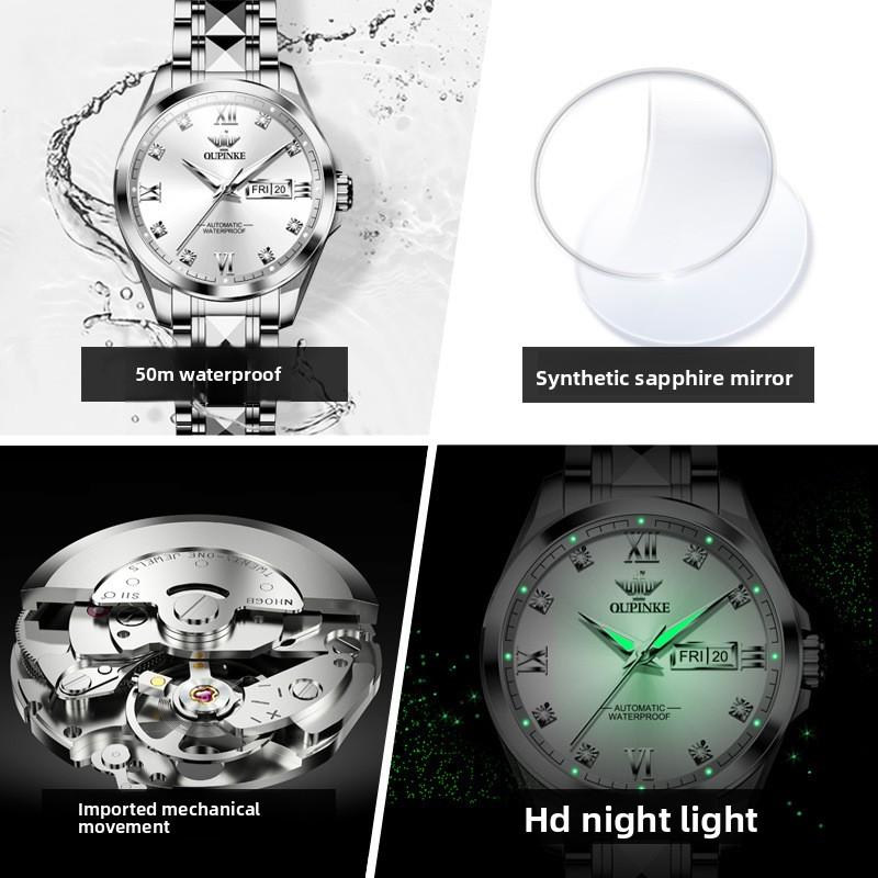 OUPINKE Women's Waterproof, Simple, Fully Automatic Mechanical Watch for Women