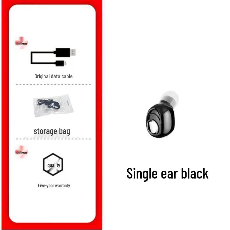 L16 Mini Wireless Bluetooth Earphones - Invisible In-Ear, Single Ear, Car Stereo.