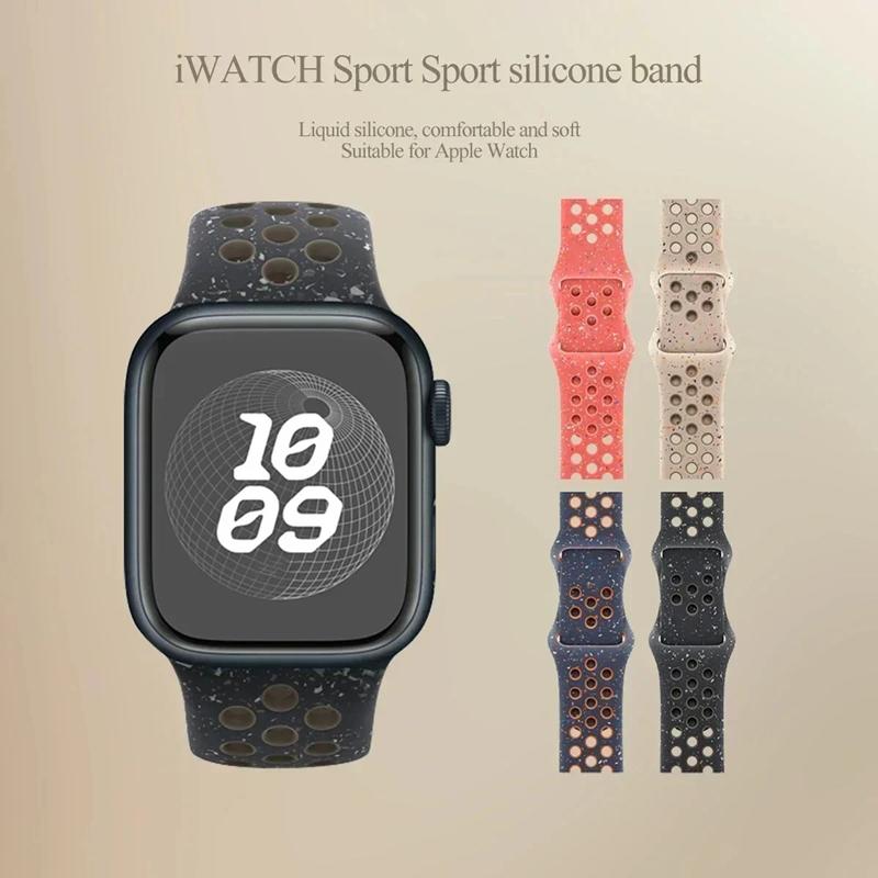 Original Silicone Strap For Apple Watch Band 46mm 44mm 45mm 40mm 41mm 38mm 42mm Correa Breathable iWatch Series11 10 9 8 SE3 7 6 Ultra 2 49mm