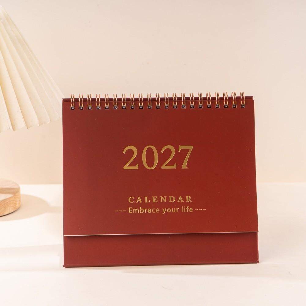 Portable 2027 Desktop Desk Calendar Standing Flip Calendar Academic Planner  Office Supply