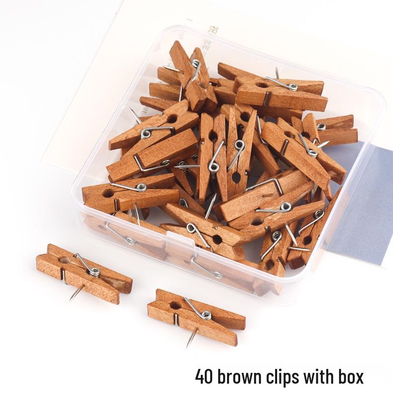 Creative Wooden Push Pin Clips for Felt, Cork Boards, Photo Walls, Message and Bulletin Boards - Perfect for Fixing Photos and Notes.