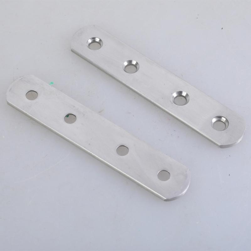 20pcs Flat Straight Brace Brackets Sturdy Stainless Steel Mending Plates Home Accessory for Wood Furniture Daily Use