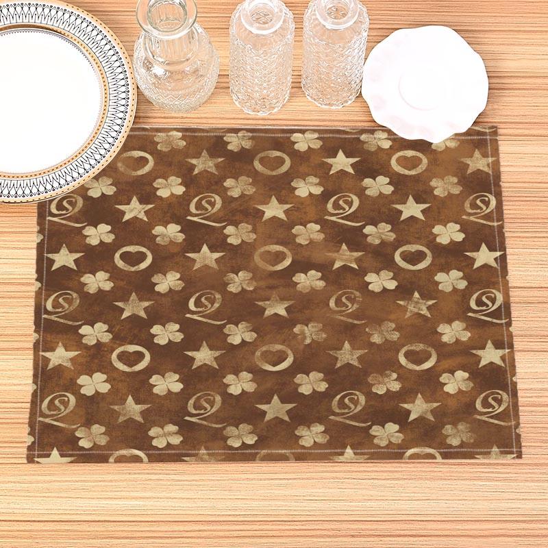 

Abstract Art Alphabet SQ Print Linen Dining Table Mats Alphabet Kitchen Placemat 30X45cm Coasters Pads Bowl Cup Mat 2pcs 30x45cm
