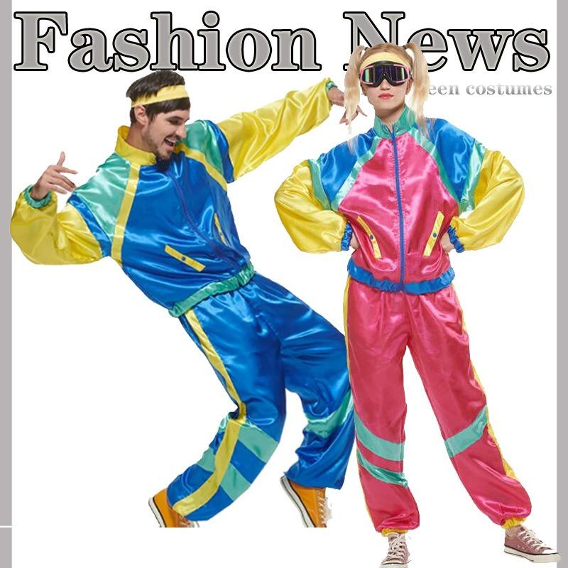 E-commerce, couple Halloween retro 70th generation hip hop rock music opera costume