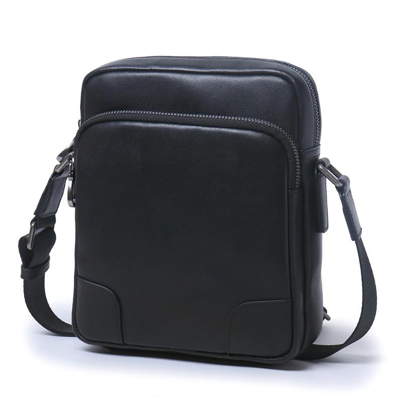 

new rossbody ag ertical eather Business Casual Men s Bag houlder rend irst Layer Cowhide Bag Specifications 19*23*7cm чёрный